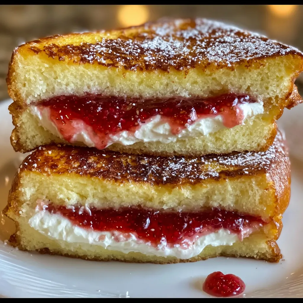 Ultimate Stuffed French Toast with Cream Cheese and Strawberry Jam - Decadent Breakfast Paradise Experience